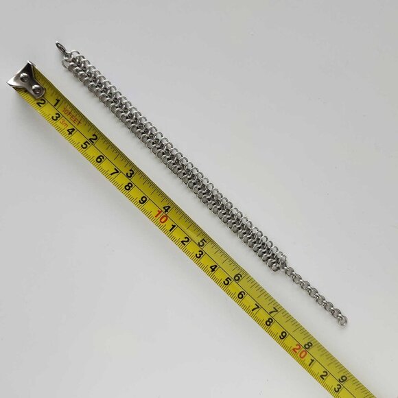 Modern Medieval Renaissance Revival Silver chain mail bracelet ✦ - Picture 8 of 10